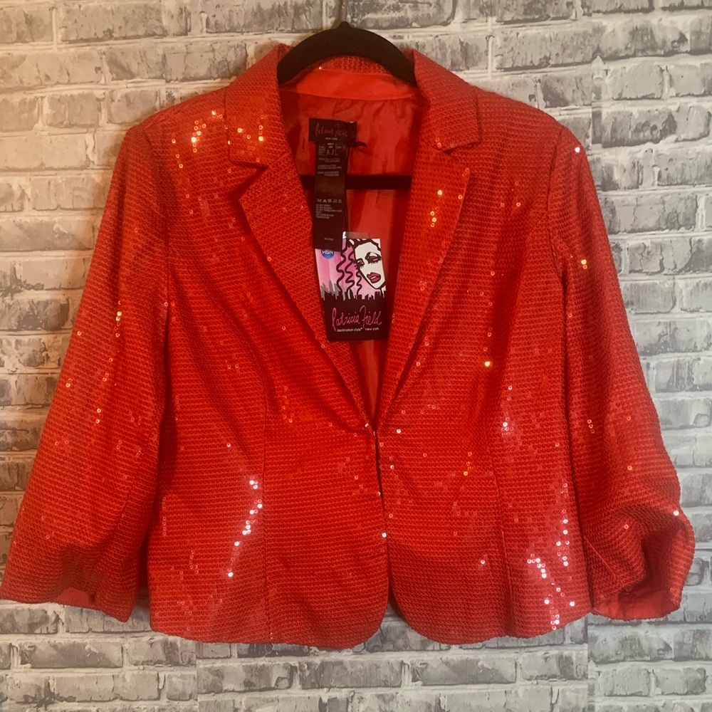 Patricia Field red sequence jacket Hot 🔥sz 12 NEW